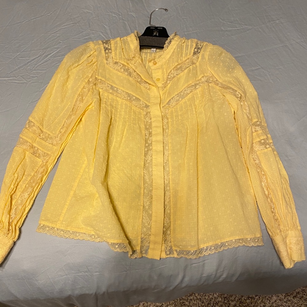 Joie Yellow Top - Blouse , size small